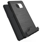 Wholesale Galaxy Note FE / Note Fan Edition / Note 7 Card Holder Hybrid Case (Black)